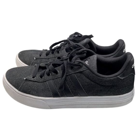 Adidas 2.0 Denim Black on Black Sneakers w/White Soles (Size: 7.5) - Picture 3 of 16